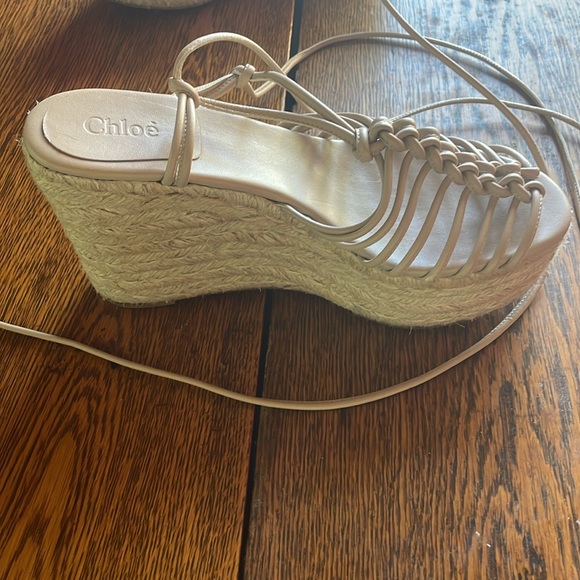 Chloe’ Wedge Sandals Size 38 - Picture 4 of 8